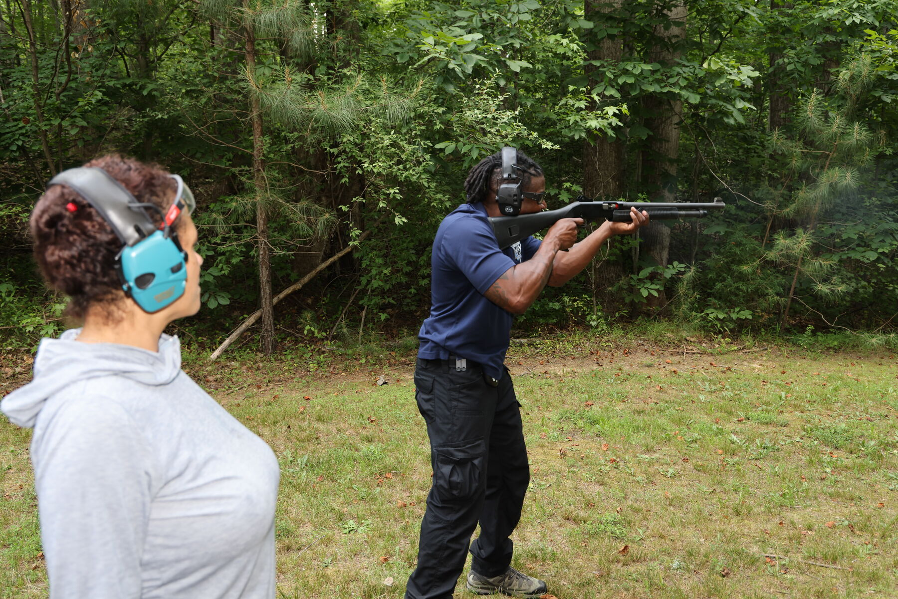 Students on the firing line with targets downrange