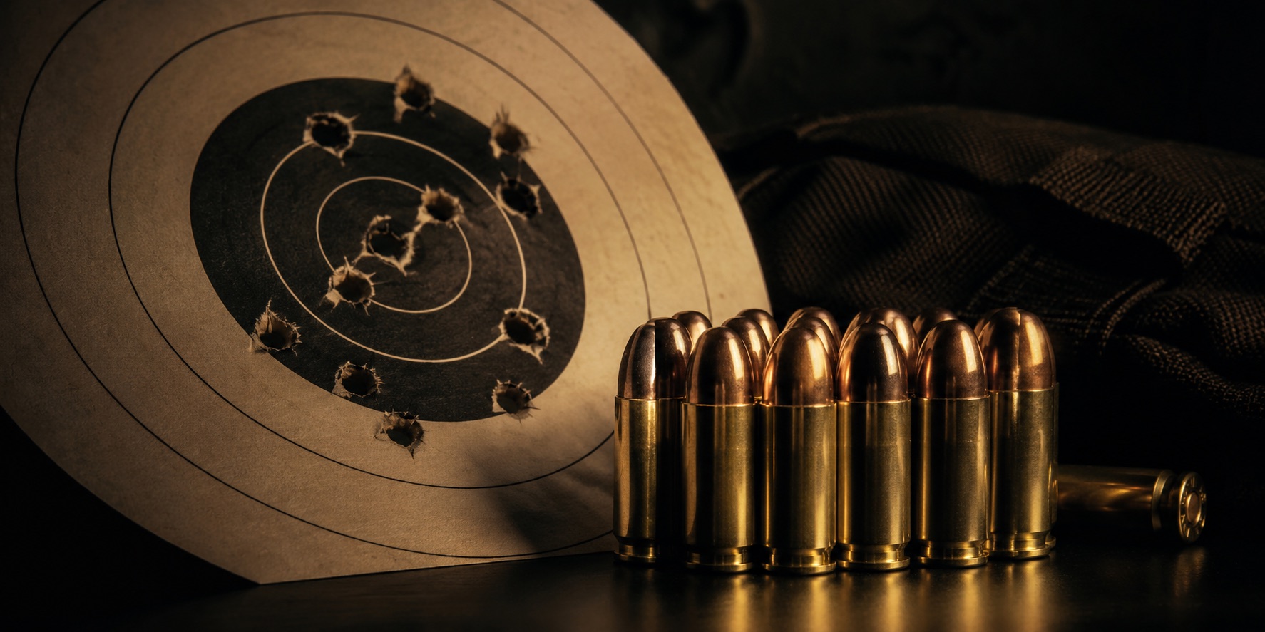 Shooting target with cartridges